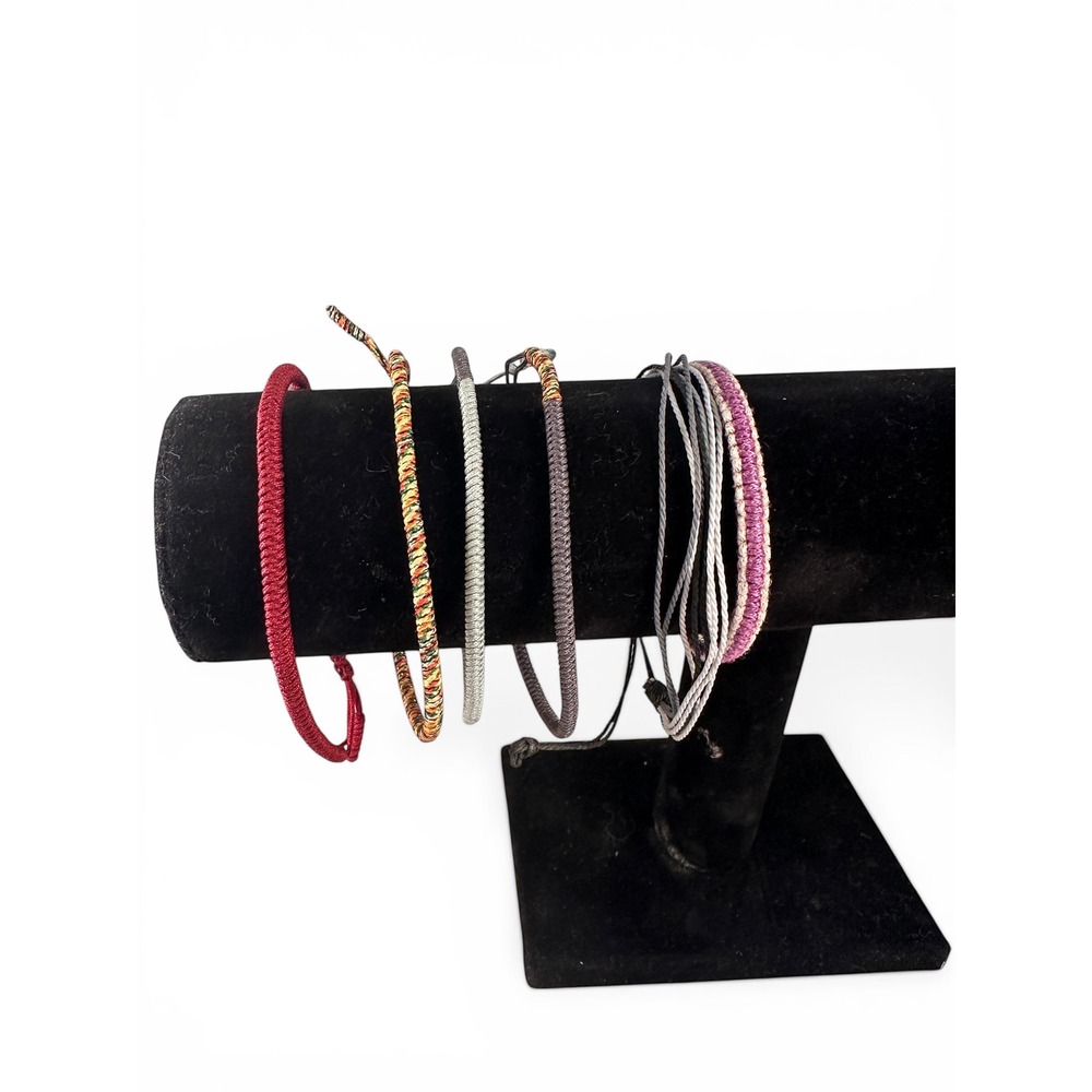 Unbranded Woven Cord Bracelet Set Unisex OS Multi Excellent Boho Braided 6pc
